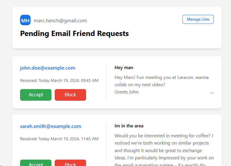 Email Friends